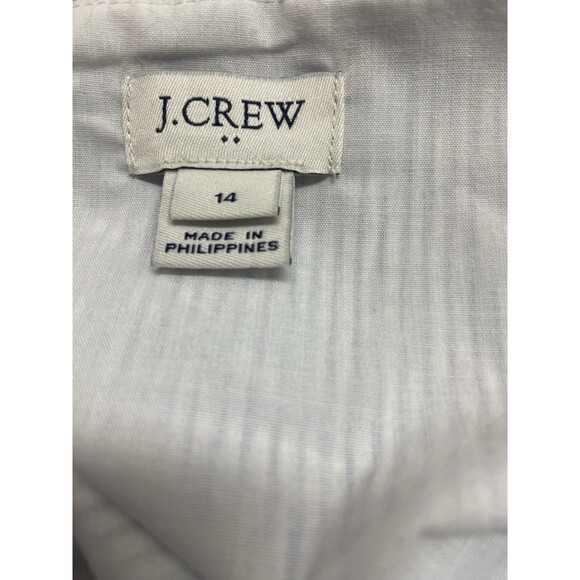 J Crew Factory Dress Size 14 Blue & White Stripe Seersucker Jumper Strappy - Picture 4 of 12